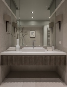 Фото интерьера санузла дома в стиле фьюжн