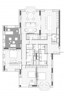 Планировка большой квартиры в ЖК «Алые Паруса».