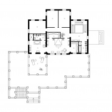 Планировка 2 этажа 4-х этажного особняка в классике.