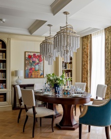 Фото интерьера столовой квартиры в американском стиле