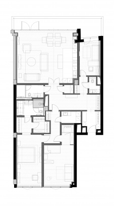 Планировка 4-х комнатной квартиры 170 кв. м в новом доме на Остоженке.