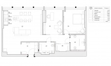 Планировка современных апартаментов в Москва-Сити.