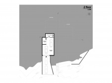 Планировка самого нижнего этажа многоярусного дома, встроенного в холм.