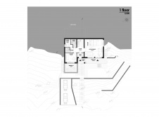 Планировка 1 этажа многоярусного дома, встроенного в холм.