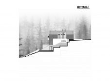 Планировка многоярусного дома, встроенного в холм. Разрез.