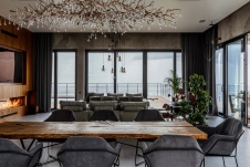 Фото интерьера столовой дома в стиле фьюжн