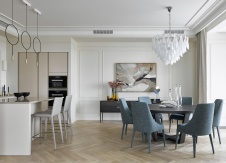 Фото интерьера столовой квартиры в стиле фьюжн