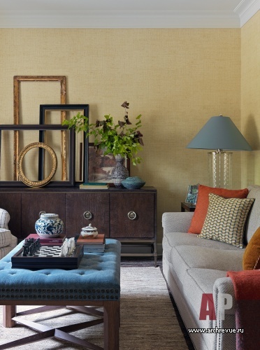 Фото интерьера гостиной дома в американском стиле