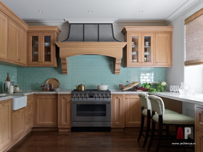 Фото интерьера кухни дома в американском стиле