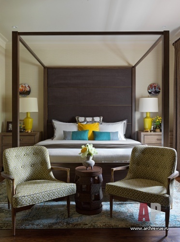 Фото интерьера спальни дома в американском стиле
