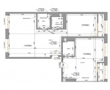 План квартиры для семьи с 2-мя детьми до перепланировки дизайнером.