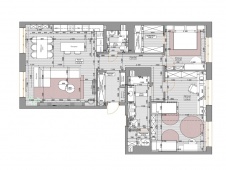 План квартиры для семьи с 2-мя детьми после перепланировки дизайнером.