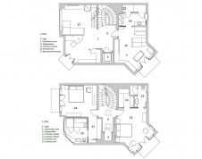 Планировка 3 и 4 этажа 4-х этажного дома в Подмосковье.