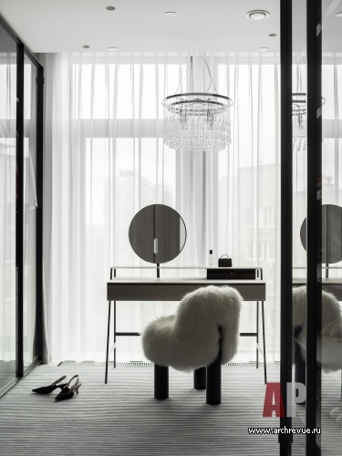Фото интерьера гардеробной квартиры в стиле минимализм Фото интерьера будуара квартиры в стиле минимализм