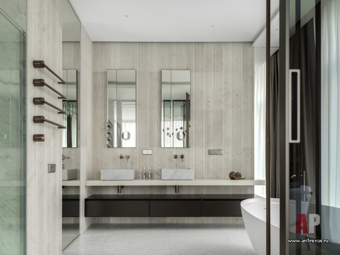 Фото интерьера санузла квартиры в стиле минимализм