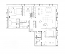 Планировка большой квартиры для молодой семейной пары в новостройке.