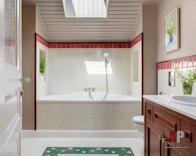 Фото интерьера ванной комнаты дома в стиле фьюжн