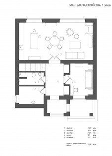 Планировка 1 этажа небольшого 2-х этажного дома в Подмосковье.