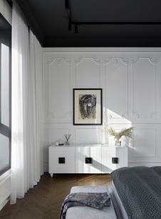 Фото интерьера спальни квартиры в стиле неоклассика