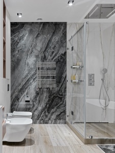 Фото интерьера санузла квартиры в стиле неоклассика