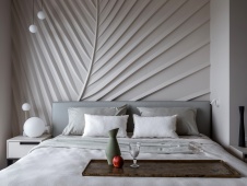 Фото интерьера спальни пентхауса в современном стиле