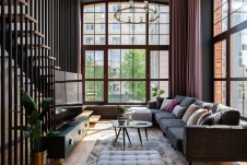 Фото лестницы квартиры в стиле неоклассика Фото интерьера гостиной квартиры в стиле неоклассика