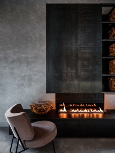 Фото интерьера каминной дома в стиле минимализм