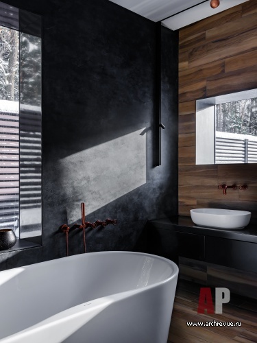 Фото интерьера ванной комнаты дома в стиле минимализм