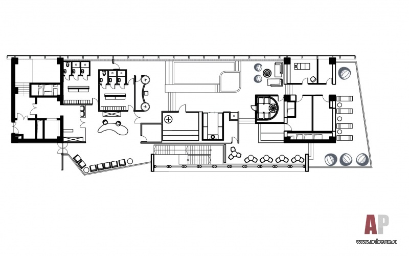 План третьего этажа со СПА-сьютом Дворца водных видов спорта «Лужники».