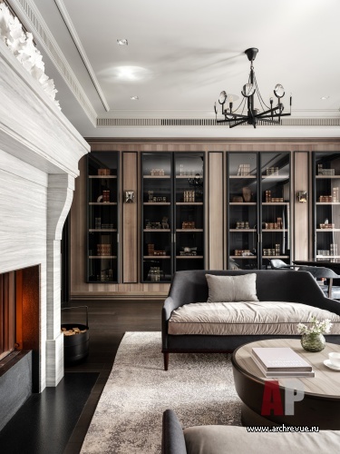 Фото интерьера гостиной дома в стиле фьюжн 