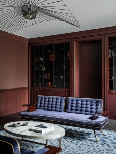 Фото интерьера библиотеки дома в стиле фьюжн 