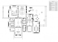 План первого этажа трехэтажного дома в поселке Малаховка. Общая площадь: 752 кв. м.