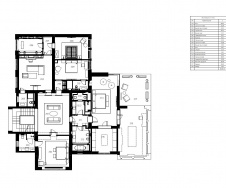 План второго этажа трехэтажного дома в поселке Малаховка. Общая площадь: 752 кв. м.