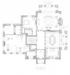 План первого этажа двухэтажного дома в КП «Лесной Пейзаж 2». Общая площадь: 650 кв. 