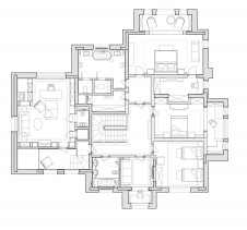 План второго этажа двухэтажного дома в КП «Лесной Пейзаж 2». Общая площадь: 650 кв. м.