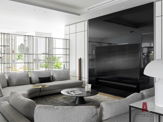 Фото интерьера зоны отдыха квартиры в стиле минимализм