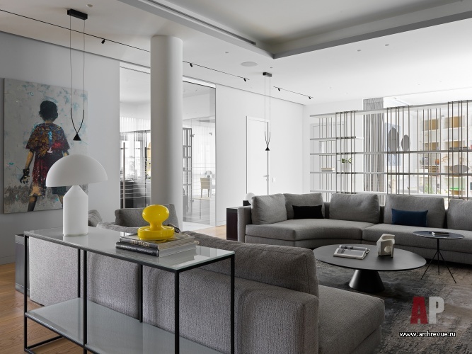 Фото интерьера гостиной квартиры в стиле минимализм