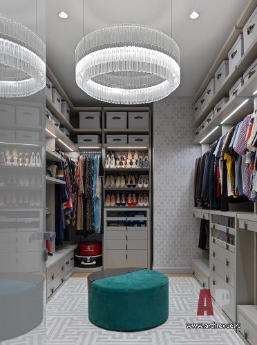 Фото интерьера гардеробной квартиры в стиле минимализм