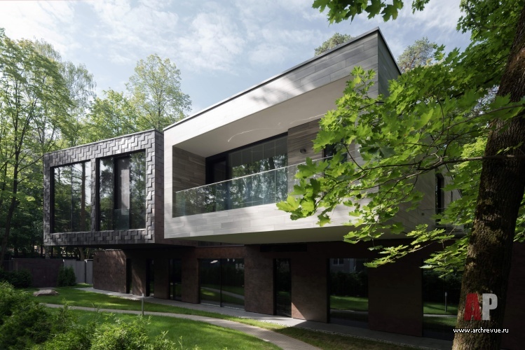 Фото фасада дома в стиле минимализм