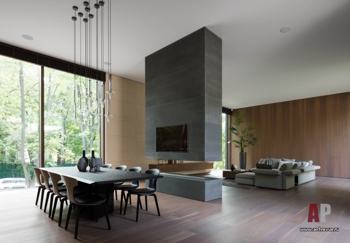 Фото интерьера каминной дома в стиле минимализм 