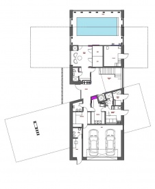 План первого этажа современного двухэтажного дома в Серебряном Бору. Общая площадь – 650 кв. м.
