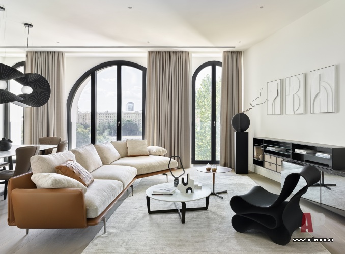 Фото интерьера зоны отдыха квартиры в стиле фьюжн