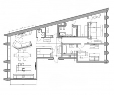 План трехкомнатной квартиры в ЖК «Бродский». Общая площадь – 153 кв. м.