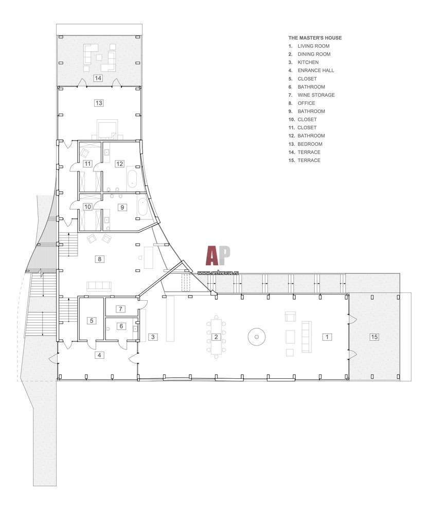 Усадьба Клаугис в Латвии. План главного дома. Общая площадь – 850 кв. м.