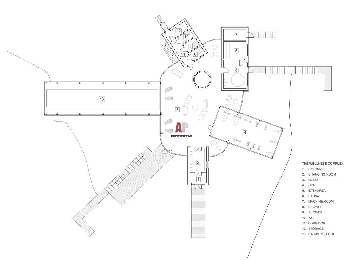 Усадьба Клаугис в Латвии. План СПА-комплекса.