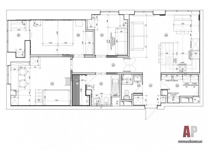 Планировка четырехкомнатной квартиры в ЖК «Яуза Парк». Общая площадь – 96 кв. м. 
