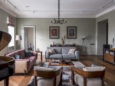 Фото интерьера гостиной квартиры в стиле фьюжн 