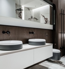 Фото интерьера санузла квартиры в стиле минимализм