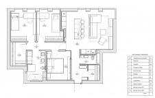 План небольшой 4-х комнатной квартиры для семьи с двумя детьми в ЖК The Mostman. Общая площадь – 100 кв. м.