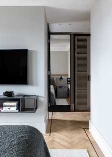 Фото интерьера спальни квартиры в стиле фьюжн